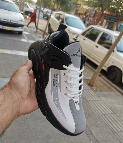 کفش مردانه جردن۲۳ زیره کپسول مصنوعی - سفید زیره مشکی